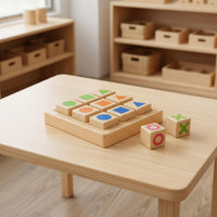 Problem Solving XO Board Game Color Recognition Double-Sided Learning Board Parent-Child Interaction 9-Grid Block Activity Hand-Eye Coordination for Children, Preschoolers, Toddlers, Home, Playroom, Classroom