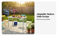 Bi-Fold Rectangular Table Foldable Design Portable Furniture Indoor/outsidedoor Use Easy to Clean for Campers, Home