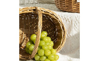 Handwoven Fiber Basket Rustic Basket with Handle Woven for Flower Arranging