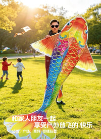 2026新款锦鲤风筝七彩国潮锦鲤成人鱼风筝儿童鲤鱼大风筝批发摆摊