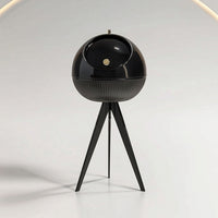 Spherical Trash Bin with Legs Modern Elevated Trash Can Raised Garbage Can with Lid Ribbed for Bathroom