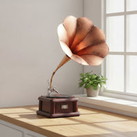 Metal Gramophone Ornament Vintage-Style Gramophone Ornament Decorative Sculpture for Decorators, Cafe, Display Shelves