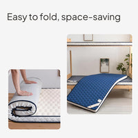 Foldable Latex Mattress Topper with Breathable Viscoelastic Foam