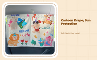 Car window sun and screen, retractable screen, sun protection, privacy, cartoon pattern, for babies and children, suction holder mount, universal fit