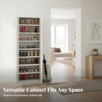 1 Wooden Shoe Storage Cabinet Space Saving Footwear Storage Large Capacity Entryway Organizer Adjustable Shelving Suitable for Student Dorm Room Homeowner Hallway Balcony Bedroom