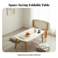 Minimalist aesthetic Foldable Floor Table Space-Saving Household Furniture Multi-Functional Portable Desk stable Leg Locks for Apartment Dwellers, Students, distance Workers, Living Room, Small areas, Bedroom, On the Bed