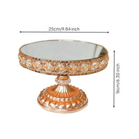 Cake Stand with Mirrored Golden-Toned Pedestal Cake Stand Ornate Display Centerpiece for Party Hosts