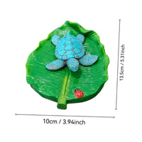 Buoyant Turtle Ornament Resin Turtle on Leaf Weather-Resistant Water Landscape Decoration for Pond Owners, Swimming Pool