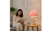 Gold Rose Table Lamp Elegant Flower Table Lamp Decorative Bedside Light Warm Glow for Bedroom, Nightstand, Reading Corner