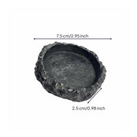 2 Pieces Rock Look Terrarium Pet Bowl Multi Use Pet Supply Low-Low-Rise Design
