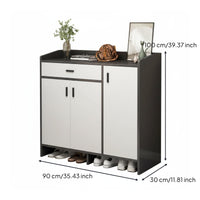 Entryway Footwear Storage Unit Large Capacity Standing Shoe Rack with Doors Space Saving Cabinet Wooden Organizer Adjustable Shelves Suitable for Homeowners Families Foyer Hallway