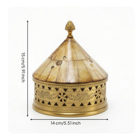 Jewelry Box with Brass Base Lidded Decorative Jewelry Box Small for Collectors