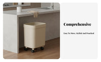 High Leg Trash Can No-Bend Design Trash Can with Wheels Large Capacity Elevated Waste Receptacle with Wheels for Seniors, Living Room, Bedroom, Garage