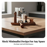 Solid Wood Boat-Shaped Tamping Stand Space-Saving Espresso Tamping Station Polished Finish for Cafe