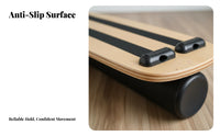 Adjustable Stoppers Wooden Balance Board Sturdy Wood Construction Roller Balance Board Portable Core Strength Coach Non-Slip Surface for Snowboarders, Athletes, Surfers, Home Gym, Physical Rehabilitation, Office