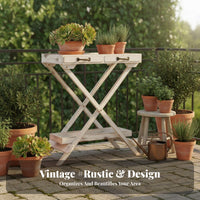 Floor-Standing Succulent Shelf Vintage Design Multi-Tiered Pot Rack Rustic