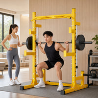 Squat Rack with Weight Storage Storage Multifunction Guide Bar Rack Machine Freestanding Bench Bench Stand for Lifters, Athletes, Home Gym