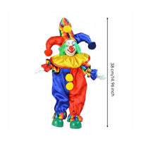 Ceramic Clown Doll Detailed Design Handmade Jester Doll Adjustable Posing