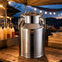 Sealed Stainless Steel Barrel Carrying Handle Stainless Steel Storage Barrel Rounded Base