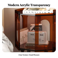 Clear C-Table Minimalist aesthetic Side Cabinet Transparent Look for Bedroom, Office