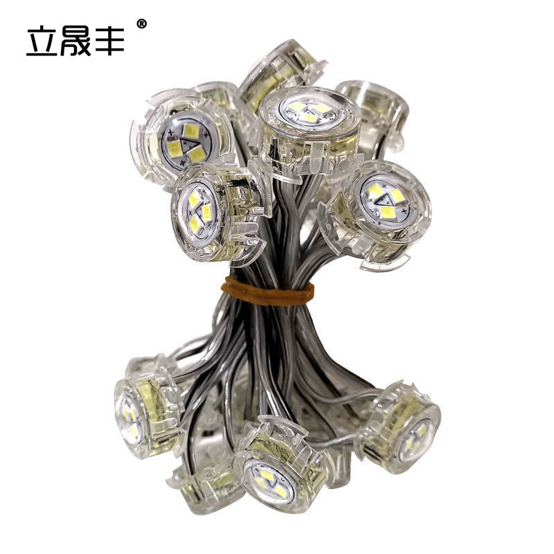 2cm点光源单色全彩RGB点控幻彩大型铁皮冲孔字用LED外露防水灯串