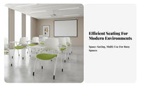 Rolling Chair with Writing Tablet Support Conference Seating Wheeled Base