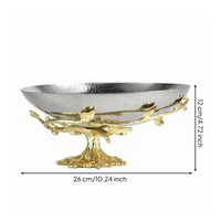 Pedestal Fruit Tray Stainless Steel Fruit Bowl with Pedestal Gold Centerpiece Holder Tray for Home Decor