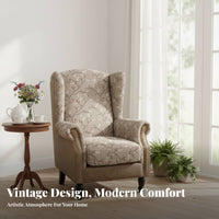 Patriotic Country Aesthetic Patchwork highposterior chair Chair Retro Look highposterior chair Chair High rear Armchair sturdy Wood Frame for Vintage look Lovers, Interior Designers, Living Room, perusing corner, Bedroom, Reception Area