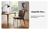 Soft Padded Upholstered Armless Dining Chair Ergonomic Design Modern Minimalist Side Chair Long-Lasting Indoor Furniture High-Rebound Cushion for Restaurant Owners, Hotel Managers, Interior Designers, Cafe, Living Room, Kitchen, Office