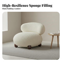 Round Unstructured Chair Artistic Design Wavy Chaise Lounge Ergonomic Design Statement Piece for Homeowners, Living Room