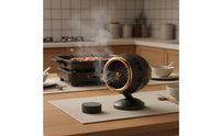 Compact Design Desktop Range Hood Installation-No-Installation-Needed Tabletop Smoke Absorber Strong Suction Desktop Kitchen Exhaust Fan Replaceable Filter for Apartment Dwellers, Students, Hot Pot, Indoor Grilling, Small Kitchens