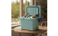 Heavy-Duty Portable Cooler with Drain Plug Lightweight Portable Hard Cooler Easy to Carry Hard Shell Ice Chest Airtight for Camping, Road Trips