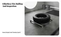 Stainless Steel Tire Roller Stand 360° Rotation Wheel Repair Support Heavy Duty for Mechanics, DIY Enthusiasts