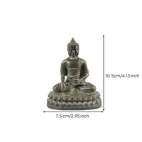 Buddha Statue with Oval Base Golden Meditating Buddha Figurine Indoor for Altar