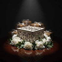 Rustic Wedding Card Box Vintage Design Wooden Card Box Reception Gift Holder Sturdy and Long-Lasting Party Decoration Hinged Lid
