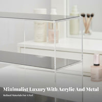 2-Tier Makeup Stand sturdy Cosmetic Organizer Large Capacity for Desktop, Women