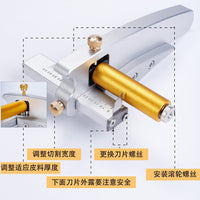 Roller Leather Strip Cutter with Precision Scale Adjustable DIY Leather Belt Cutting Tool