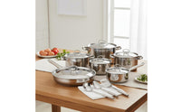 15 Pieces Stainless Steel Cookware Set Composite Bottom Kitchenware