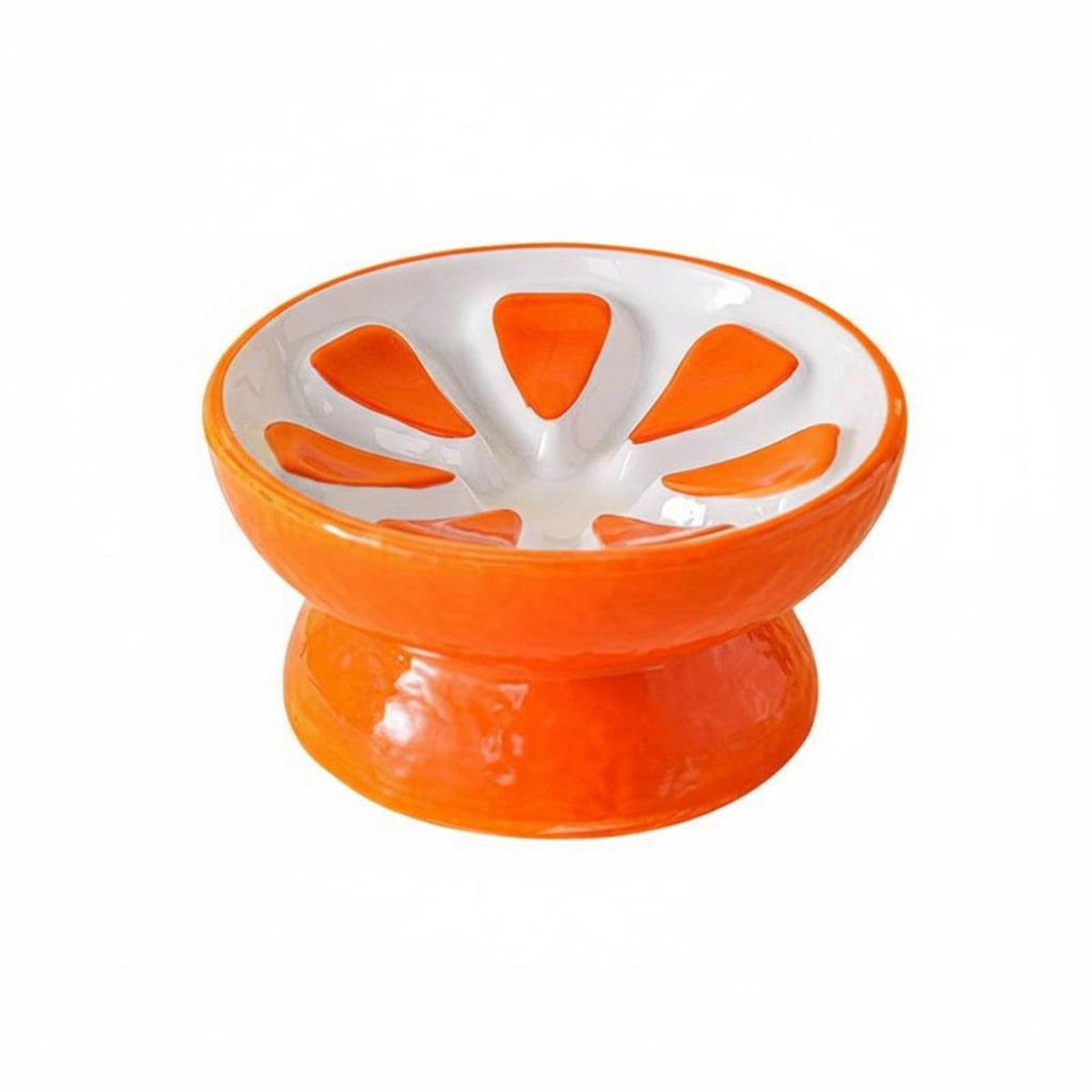 Tilted Cat Food Bowl Reduces Neck Strain Elevated Cat Food Dish Whisker Friendly Raised Slow Feeder Bowl for Cats, Small Dogs