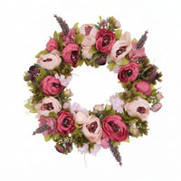 Artificial Floral Wreath Graceful Wreath with Peonies Decor for Front Door
