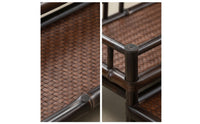 Tea Ware Rack Elegant Accessory Rack with Woven Tray Space Saving Display Stand with Holder for Hosts, Kitchen Countertop