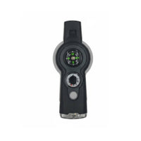 Reflective Mirror 7-in-1 Survival Whistle High-Loudness Whistle Compass Thermometer Tool Lanyard Included Outdoor Gear Storage Compartment for Camping
