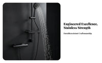 Wall-Mounted Shower Kit with Shelf | Matte, Thermostatic Shower Mixer, for bath