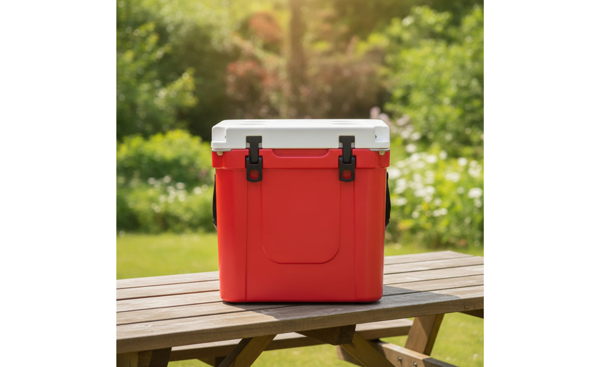Secure Insulated Cooler Box Portable Hard Cooler Sturdy Heavy-Duty for Campers, Travelers, Camping, Road Trips, Picnics, Jobsites