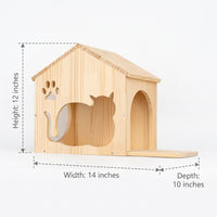 Mounted Cat House Shelter with Perch, Solid Wood Wall-Mounted Climbing Frame for Large Indoor Cats, Elevated Space for Sleeping and Playing 141