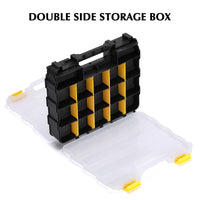 34-Compartment Double-Sided Tool Storage Box with Removable Dividers