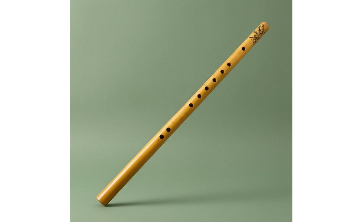 Traditional Vertical Bamboo Flute Accurate Tone Bamboo Flute with Membrane Melodious Woodwind Instrument Portable for Practice
