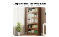 360-Degree Rotating Revolving bookshelf Space-Saving 5-Tier Revolving Book Tower Large Capacity bookshelf Easy reach from All Sides for Children, Students, Parents, Living Room, child's Bedroom, Playroom, Corner