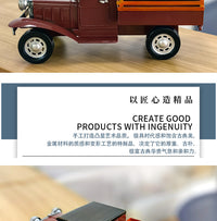 复古手工铁皮汽车模型旅行版皮卡车汽车模型铁皮车模工艺品老爷车