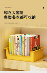 北欧轻奢可移动整理收纳箱桌下放书本学生书包收纳盒带滑轮教室用 奶油白-大号【可移动带滑轮】